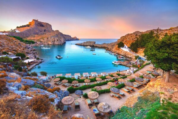 BIG 2376841283 St. Paul bay Acropolis Lindos Rhodes